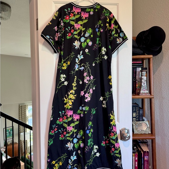 NWT Cynthia Rowley Botanical Tee Floral Black Dress 100% Cotton - XL - $198 Rtl - Picture 11 of 12